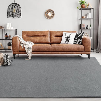 Area Rugs for Bedroom Living Room, 5x8 Grey Super Soft Comfy Thickened Memory-Foam Indoor Carpets, Modern Aesthetic Minimalist Carpet for Boys Girls Adults Apartment Nursery Home Décor