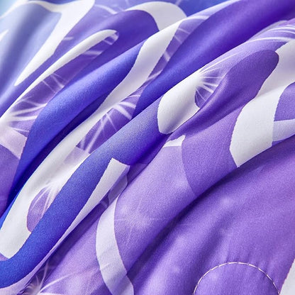 URBONUR Full Size Comforter Set for Girls Purple Blue Mermaid Tail Fish Scales Girls Bedding Set 6 Pcs Bed Sets with Comforter and Sheet Set, Soft All Season Bed in a Bag