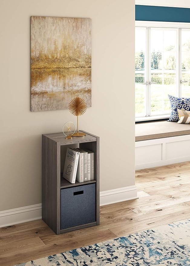 ClosetMaid 4537 Decorative Open Back 2-Cube Storage Organizer, Graphite Gray