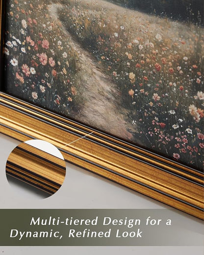 HUARCEY Gold Framed Vintage Wall Art for Living Room Country Orange Trees Earthy Room Decor Aesthetic Oil Painting Wall Picture Farmhouse Canvas Print Artwork for Kitchen Bedroom Bathroom Decor 12x16