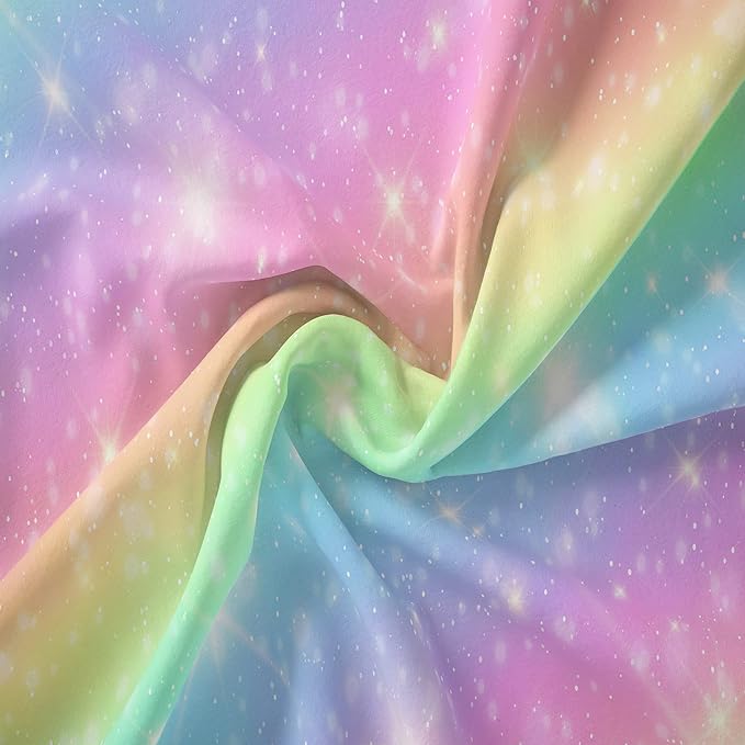 NINENINE Pink Rainbow Bedding Set Girls Bedding Set King for Girls Boys Women Soft Microfiber Stars Glitter Bedding Comforter Set -includes 1 Comforter with Matching Pillowcases……