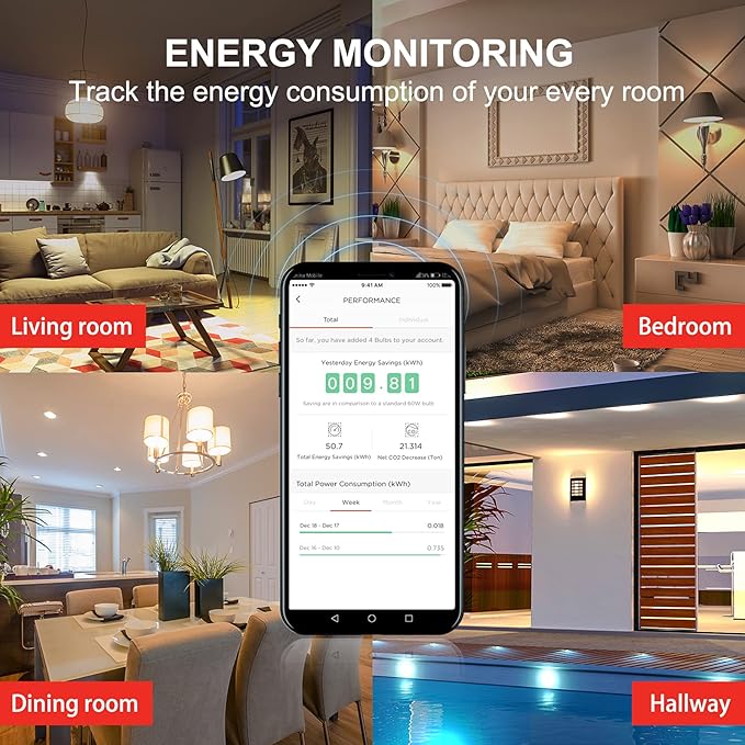Sengled WiFi Color Changing Light Bulb, Alexa Smart Light Bulbs that Work with Alexa & Google Assistant, A19 RGB No Hub Required, 75 W Equivalent 800LM CRI>90, Set of 4