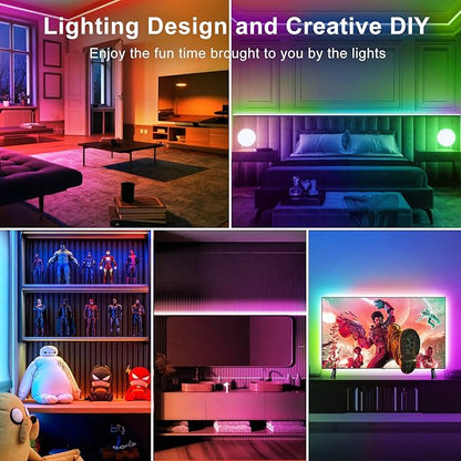TJOY 100ft Bluetooth LED Strip Lights, Music Sync LED Lights Strip, RGB Color Changing LED Lights with Remote,Smart Phone APP Control, LED Lights for Bedroom,TV,Room DIY (APP+Remote +Mic)