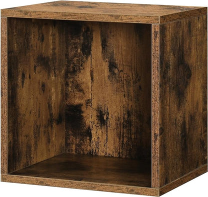 Magic DIY Cube Storage Organizer Stackable Cubes for Home Books Clothes Toy -Modular Cubby Storage System -Closet Organizer -Bookcase Closet (Antique brown, General Cube)