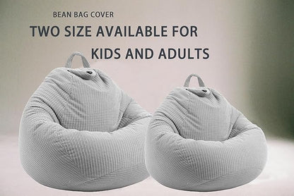 Stuffed Animal Storage Bean Bag Chair Cover (No Filler) Washable Ultra Soft Corduroy Bean Bag Cover for Organizing Plush Toys, Bean Bag for Adults