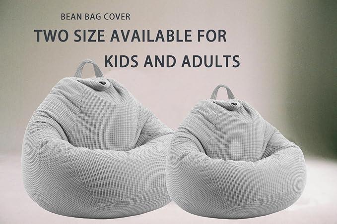 3 Ft Bean Bag Chair Cover (No Filler) Stuffed Animal Storage Bean Bag Cover for Pets Dogs/Cats Bed Corduroy Stuffed for Organizing Plush Toys