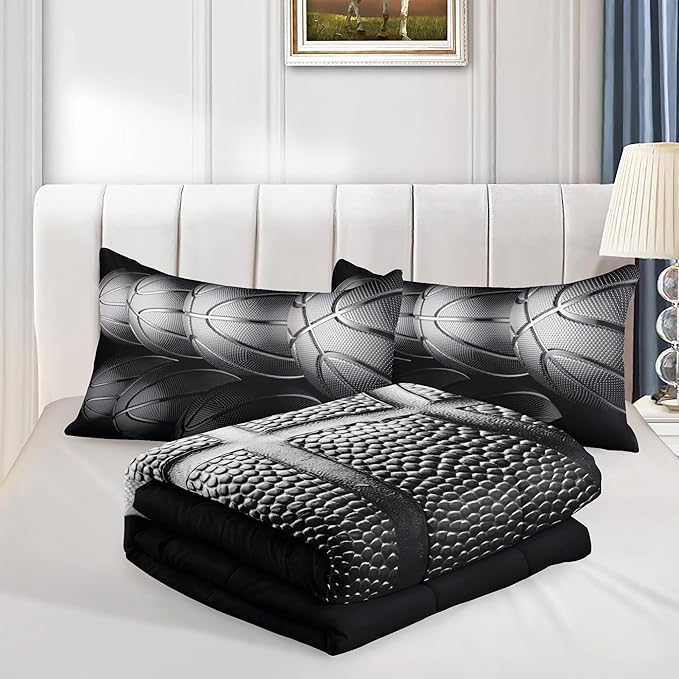 6 PCS Basketball Bedding Sets,Basketball Comforter Set for Boys,Kids Bedding Sets for Boys,Full Size Bedding Sets for Boys,Bed in A Bag with Sheets(Full-6 Pieces)