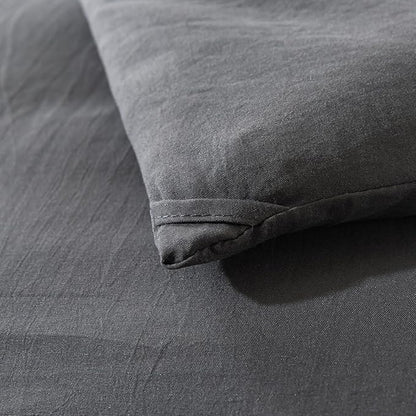 Dark Gray Comforter Set Queen, Solid Grey Down Alternative Bedding Comforter Set, Breathable Fluffy Microfiber Comforter Set (90"x90") for All Seasons with Pillowcase…