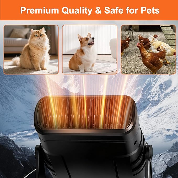 Solar Heater For Chicken Coop, Dog Cat House/Small Greenhouse/Garden Shed, Winter Solar Heater With Overheat Protection, Drying Heating Pet House Warm Air Blower(20W-1)