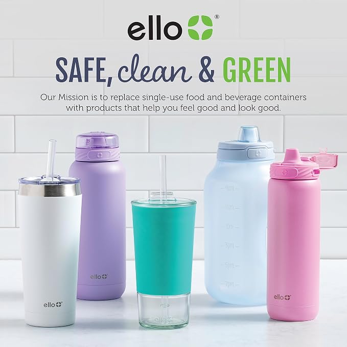Ello Magnet 18oz Vacuum Insulated Stainless Steel Travel Mug with Side Handle and Leak-Proof Slider Lid and Built-in Coaster, Keeps Hot for 5 Hours, Perfect for Coffee or Tea, BPA-Free