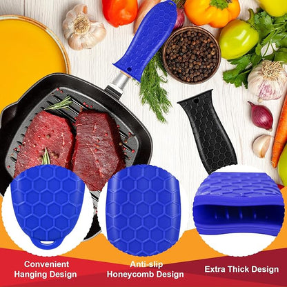5pcs Cast Iron Handle Cover, Silicone Hot Handle Holder | Heat Resistant Cast Iron Skillet Covers Potholder for Frying Pans and Griddles Kitchen Supplies under 400℉