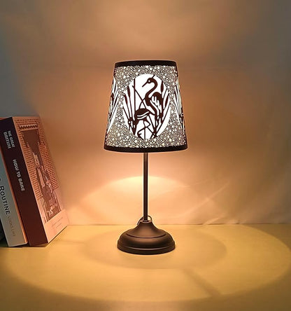 Flamingo Touch Lamp with Dimmable Touch Switch,Black Metal Cutout Shade, Flamingo Decortion Desk Lamp
