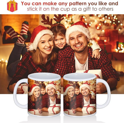 DANALLAN Sublimation Mugs, Premium Coffee Mugs Set of 12 White Ceramic Sublimation Cups 11 oz Christmas Coffee Mug for Soup Tea Milk Latte Hot Chocolate