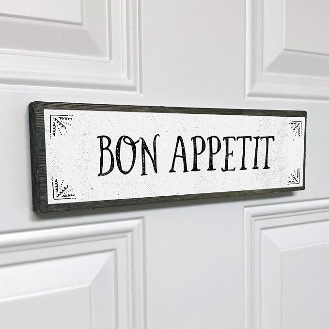 Kitchen Wood Signs (Medium - Wood And Metal, Bon Appetit)