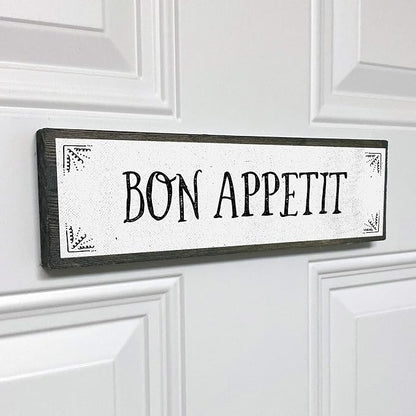 Kitchen Wood Signs (Medium - Wood And Metal, Bon Appetit)