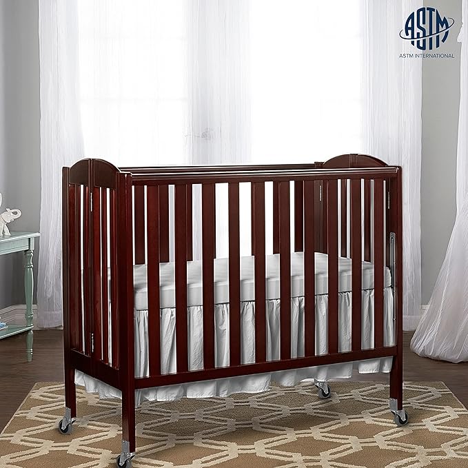 3-in-1 Folding Portable Crib, Espresso, Large