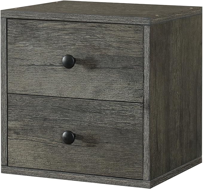 Magic DIY Cube Storage Organizer Stackable Cubes for Home Books Clothes Toys -Modular Cubby Storage System -Closet Organizer -Bookcase Closet (French Oak,Drawer Cube)