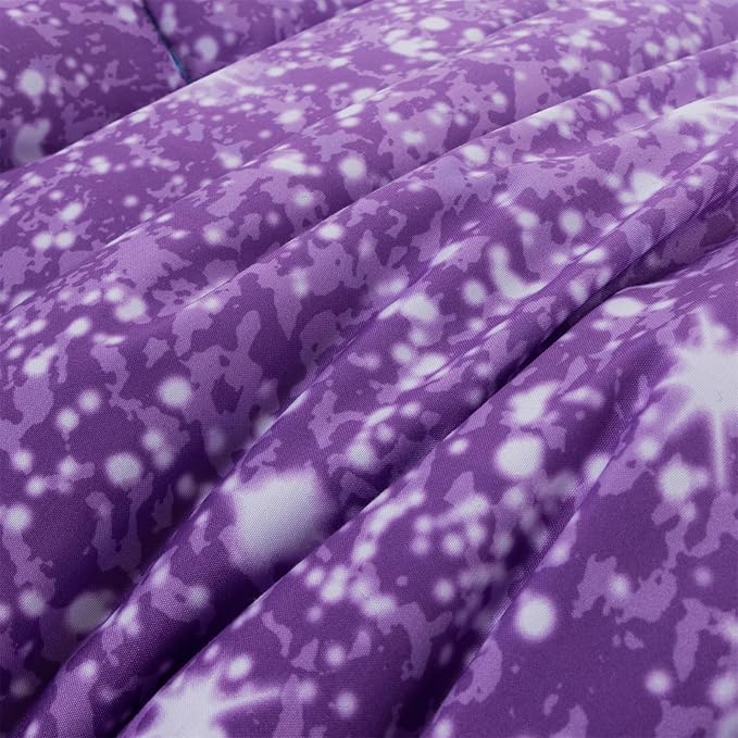 Holawakaka Kids Space Star Glitter Comforter Set Ombre Blue & Purple Print Bedding Set Twin/Twin XL Size Girls Boys Dorm Gradient Galaxy Bed Sets (Blue Purple, Twin)