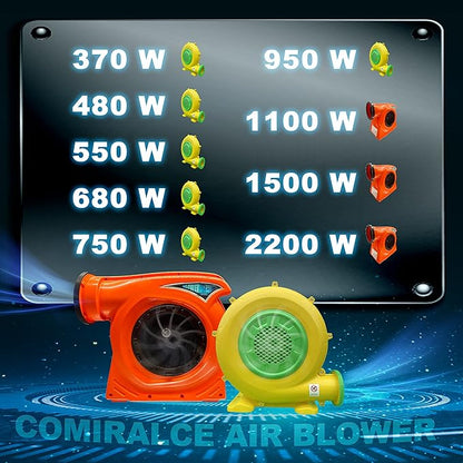 CoMiracle Air Blowers, 950 Watt 1.25 HP Inflatable Bounce House Air Blower, Outdoor Inflatable Castle and Jump Slides Blower