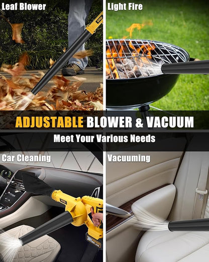 ALLOYMAN Leaf Blower, 20V Cordless Leaf Blower, with 2 X 4.0Ah Battery & Charger, 2-in-1 Electric Leaf Blower & Vacuum for Yard Cleaning/Snow Blowing.
