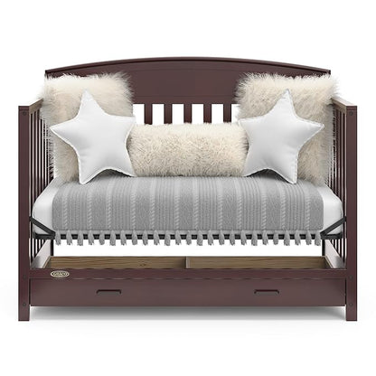 Graco Benton 5-in-1 Convertible Crib with Drawer (Espresso) - Converts from Baby Crib to Toddler Bed, Daybed and Full-Size Bed, Fits Standard Full-Size Crib Mattress, Adjustable Mattress Support Base