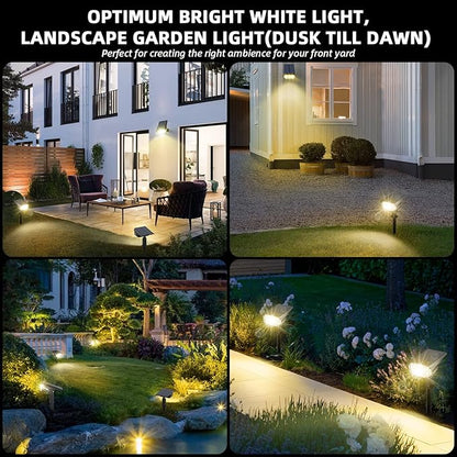 3 Brightness Modes Solar Outdoor Lights, 360 Degree Adjustable Lighting Angle with 40 LED's, Spotlights Outdoor Waterproof Auto On or Off Solar Garden Lights 8 Pack