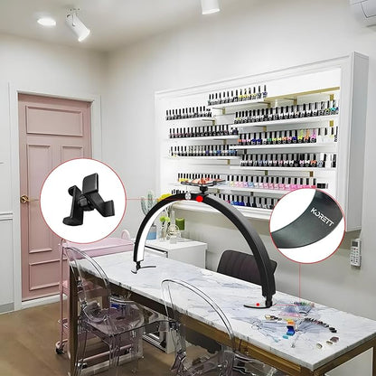 Half Moon Light Nail Desk Lamp, 40W 29 inch Stepless Bi-Color and Brightness Nail Table Light with Wire Controller & Remote for Nail Art Tech Manicure Eyelash Tattoo Crafts