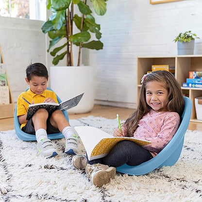ECR4Kids Leaf Floor Seat, Rocker Chair, Powder Blue, 6-Piece