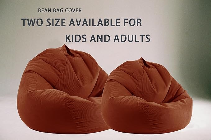 Stuffed Animal Storage Bean Bag Chair Cover (No Filler) Washable Ultra Soft Corduroy Bean Bag Cover for Organizing Plush Toys, Bean Bag for Adults