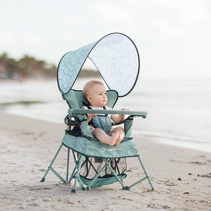 Baby Delight Go with Me Venture Portable Chair | Indoor and Outdoor | Sun Canopy | 3 Child Growth Stages | Sandstone
