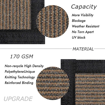 UPGRADE Privacy Fence Screen 4'x38' Brown Outdoor 90% Visibility Blockage 170 GSM Mesh Shade Cover Panels for Backyard,Balcony,Home Decoration with Zip Ties,Customized Avaliable