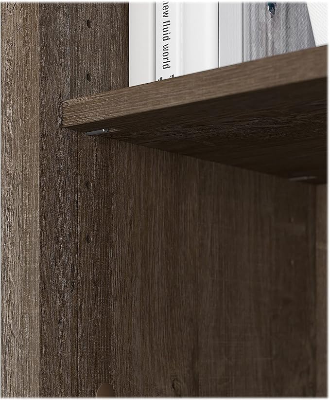 Bush Furniture Salinas Tall 5 Shelf Bookcase in Ash Brown