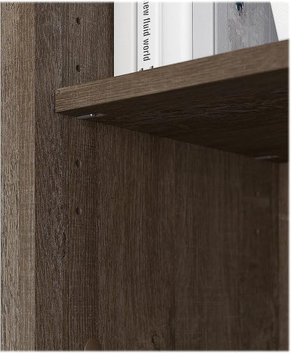 Bush Furniture Salinas Tall 5 Shelf Bookcase in Ash Brown