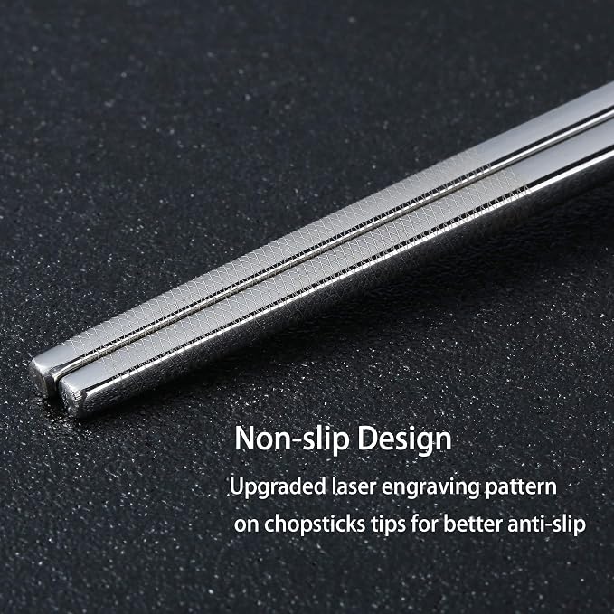 Metal Chopsticks Reusable Dazzling Rainbow Stainless Steel Chopsticks Titanium Plated Dishwasher Safe Fancy Laser Engraved Korean Japanese Chop Sticks Multicolor 2 Pairs Gift Set