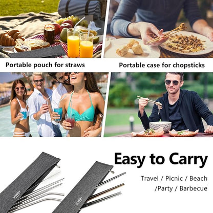 Chopsticks Carrying Case Reusable Chopsticks Pouch Travel Utensil Bag Chopsticks Sleeve Chopstick Holder Portable Flatware Case for Metal Chopsticks Light Sabers Chopsticks Disposable Chopsticks