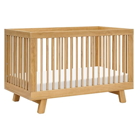 babyletto Hudson 3-in-1 Convertible Crib with Toddler Bed Conversion Kit in Honey, Greenguard Gold Certified