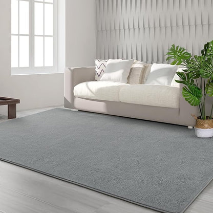 Area Rugs for Bedroom Living Room, 5x8 Grey Super Soft Comfy Thickened Memory-Foam Indoor Carpets, Modern Aesthetic Minimalist Carpet for Boys Girls Adults Apartment Nursery Home Décor