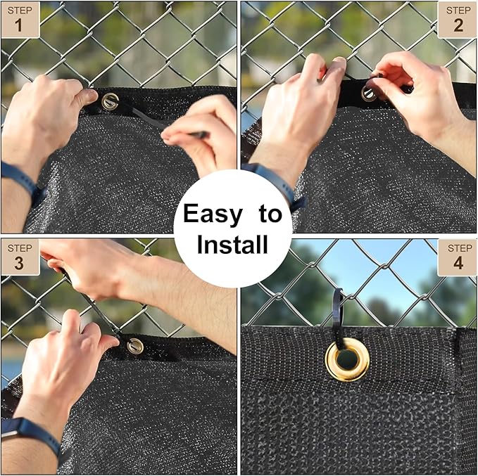 UPGRADE Privacy Fence Screen 6'x28' Dark Grey Outdoor 90% Visibility Blockage 170 GSM Mesh Shade Cover Panels for Backyard,Balcony,Home Decoration with Zip Ties,Customized Avaliable
