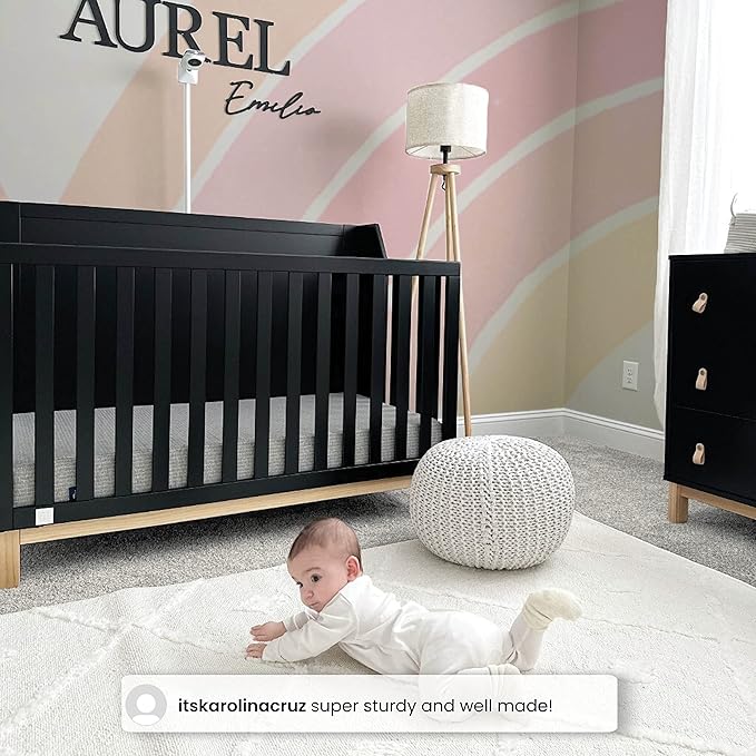GAP babyGap Oxford 6-in-1 Convertible Crib - Greenguard Gold Certified, Ebony/Natural