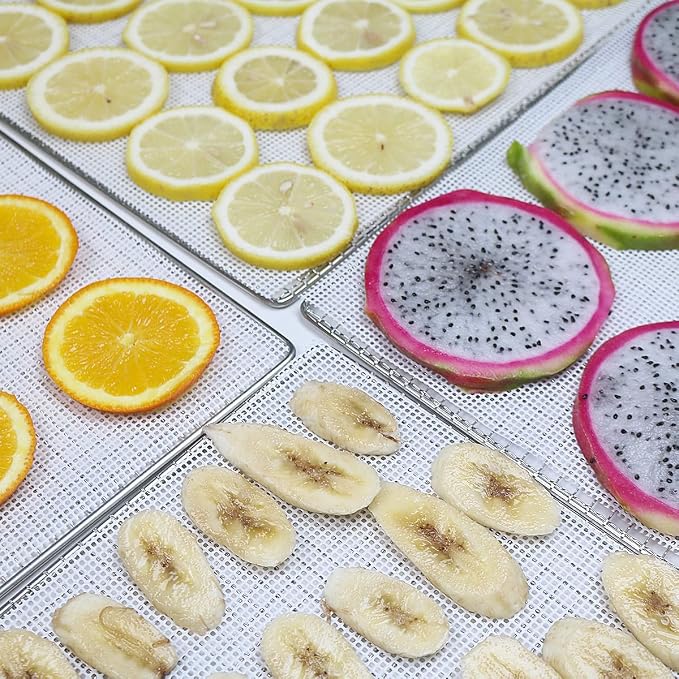Silicone Dehydrator Sheet for Magic Mill MFD-7100 MFD-7070, 7-Pack 12x13 inch Reusable Drying Tray Liners - BPA-Free Easy Clean - Healthy Snacks - Jerky Herbs Fruit