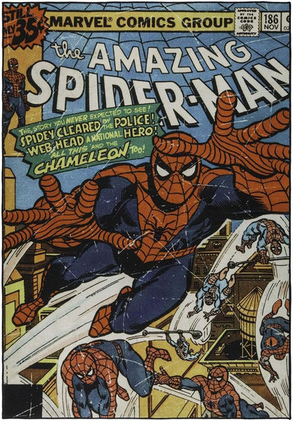 Gertmenian Marvel Rug Boys Childrens Bedroom Decor Kids Home Play Room Mat Bedding Area Carpet; 54x78 Large; Spiderman Retro Classic Comic Superhero Multi-Colored; 47327