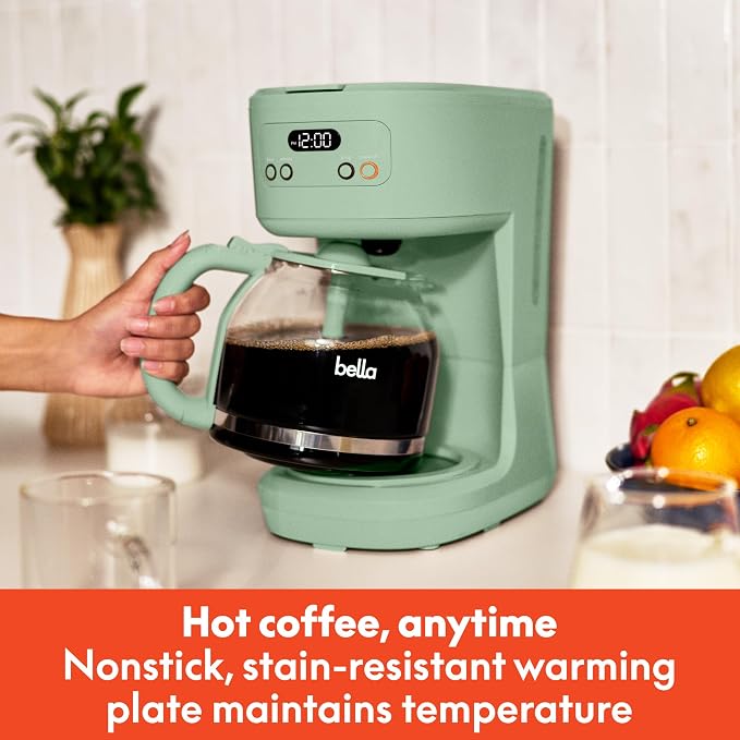 BREW 12-Cup Programmable Coffee Maker with No-Drip Glass Carafe, Seaglass
