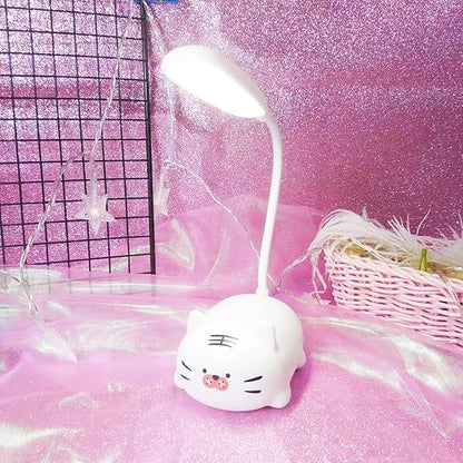 Kids Lamp, Cute LED Desk Lamp for Kids, Mini Animal Night Light, USB Rechargeable Flexible Cartoon Lamp Eye-Care Lighting for Bedroom (Tiger G, White)