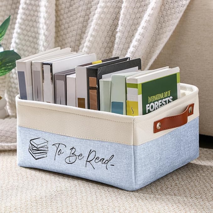 Marsui Book Lover Gifts TBR Book Storage Basket to Be Read List Storage Bin Bookish Accessories Bookworm Gift for Club Members Student Teacher Reading Accessories