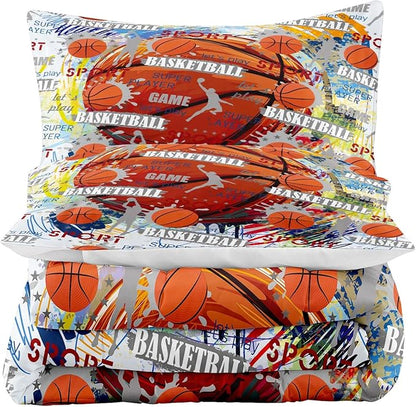 Tailor Shop Basketball Comforter Sets Queen Size, Basketball Bedding Sets for Kids Boys Teens,Sport Comforter Sets with 1 Comforter 2 Pillowcases……