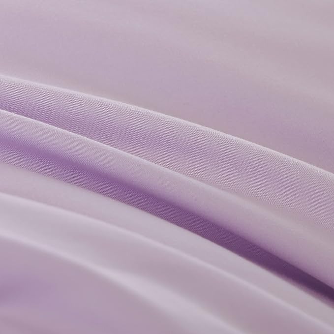 Lavender Queen Comforter Set 3PCS Purple Comforter Modern Bedding Comforter Set for All Season Soft Lightweight Microfiber Comforter Set (1 Comforter, 2 Pillowcases)