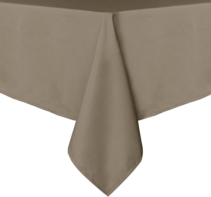 sancua Rectangle Tablecloth - 70 x 120 Inch - Stain and Wrinkle Resistant Washable Polyester Table Cloth, Decorative Fabric Table Cover for Dining Tables, Buffet Parties and Camping, Taupe