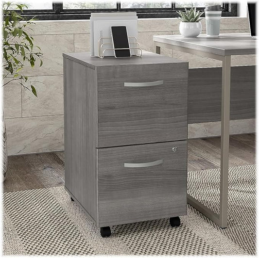 Bush Business Furniture HYF116PGSU-Z Hybrid 2-Drawer Mobile File Cabinet, Letter/Legal, Platinum Gray, 20-Inch,
