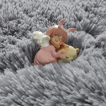 Super Soft Fluffy Shaggy Rugs 3x5 Feet for Living Room Bedroom, Fuzzy Plush Area Rugs for Girls Kids Room Nursery Home Decor, Furry Dorm Throw Rug Non-Slip Indoor Floor Carpet, Grey