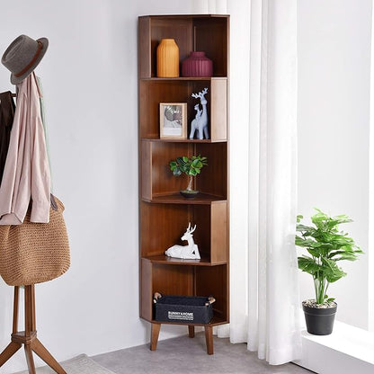 5-Bookcase Industrial Cube Shelf Corner Bookshelf Display Storage Tall Multifunctional Stand for Home Office Living Room Decoration…